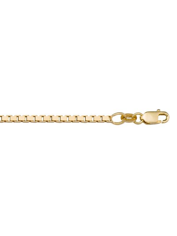 10k, 14k Yellow Gold Solid Box Link 1.9 mm Italian Chain