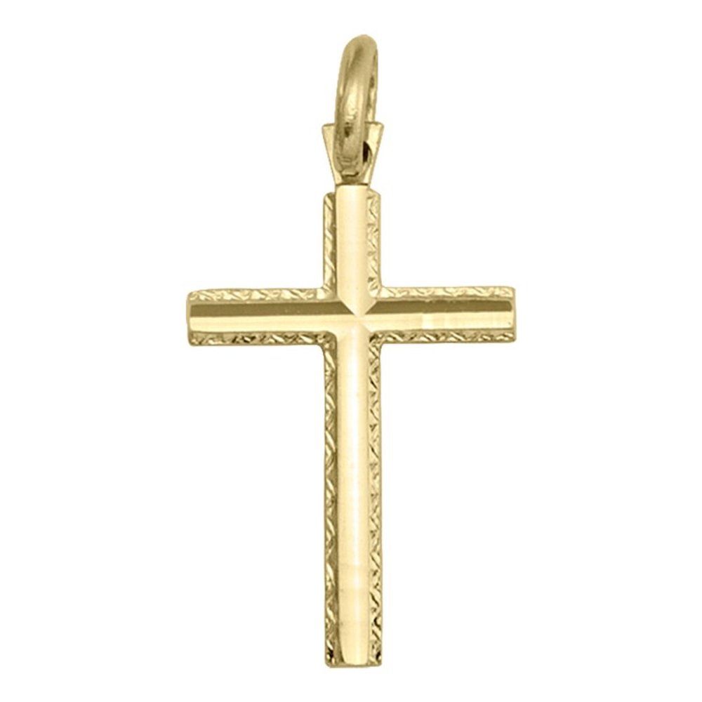 10, 14 Karat Yellow Gold Religious Classic Italian Cross