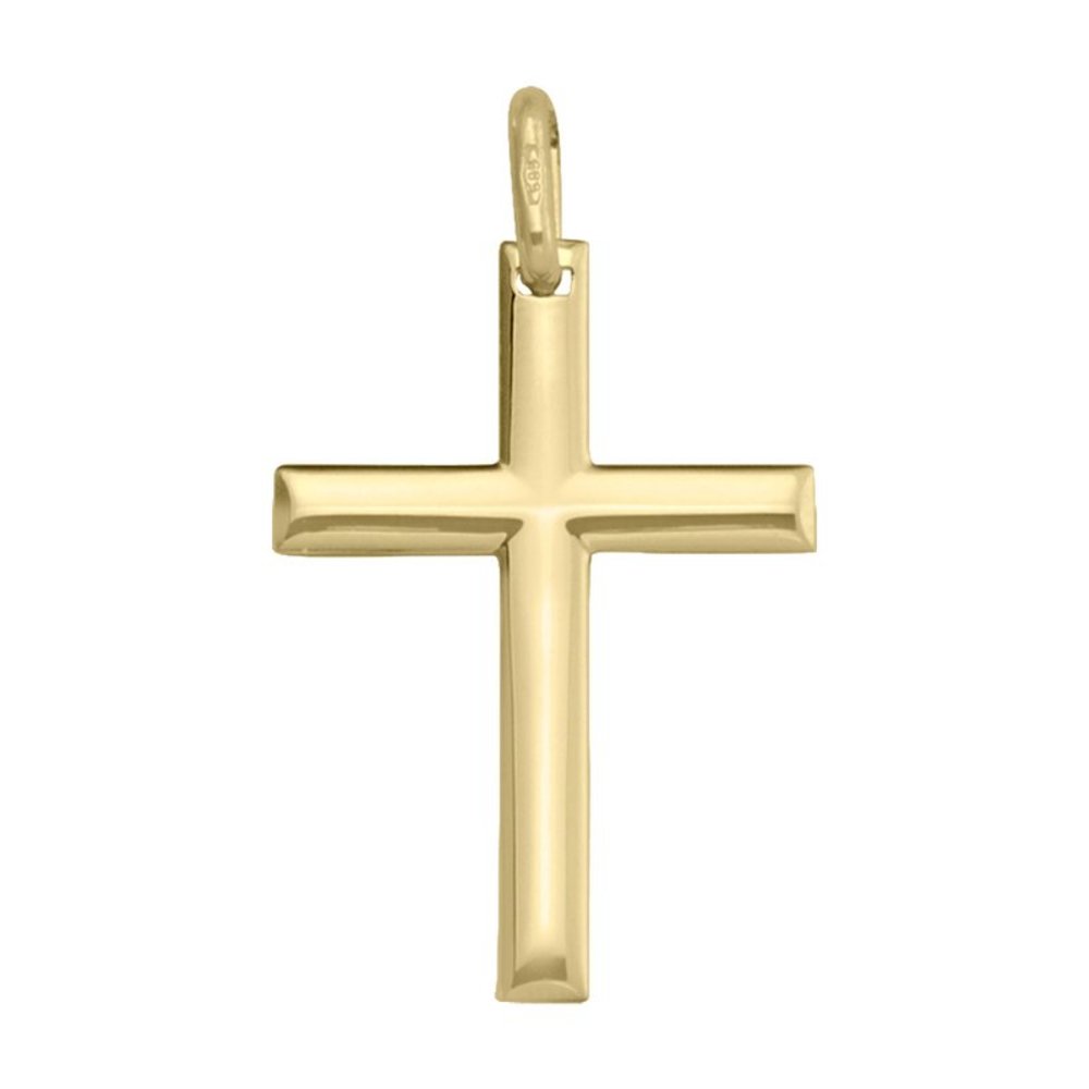 14 Karat Yellow Gold Religious Classic Italian Cross