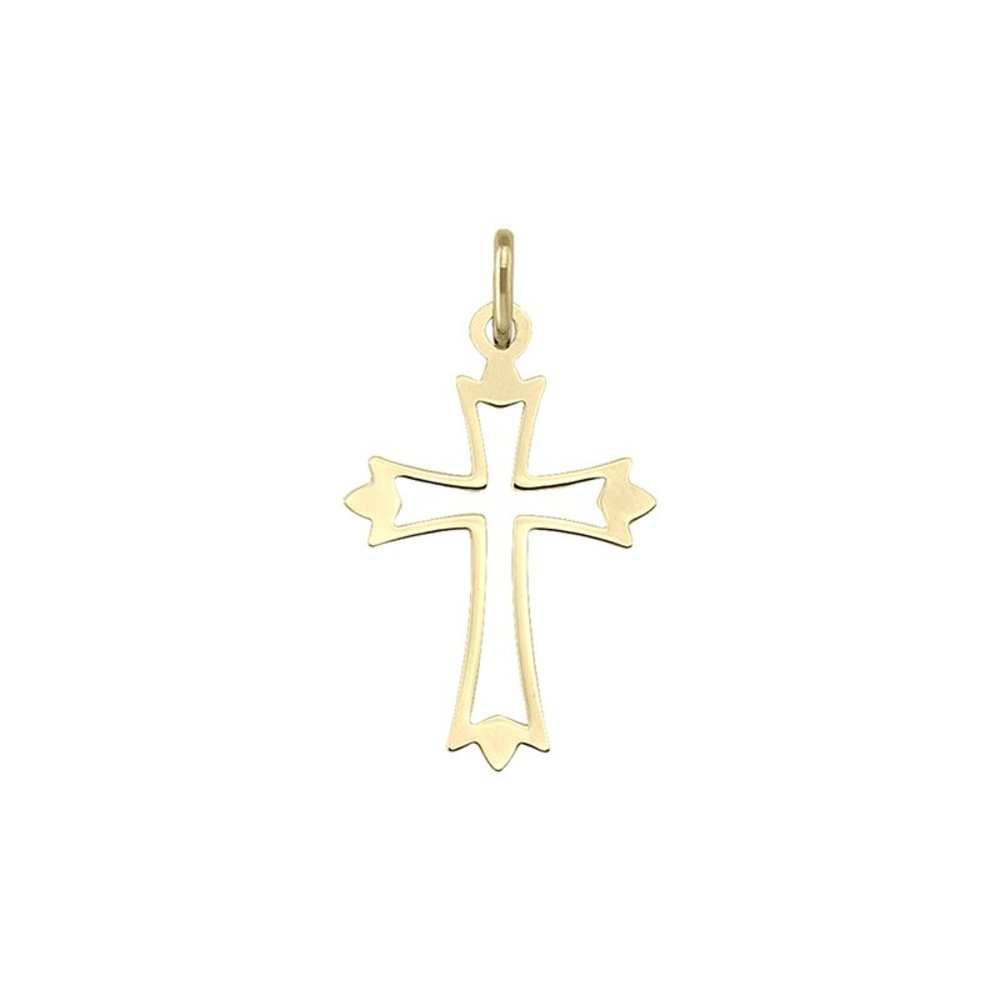 14k Yellow Gold Religious Italian Cross in Cross Pendant