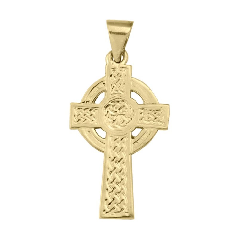 10, 14 Karat Yellow Gold Religious Classic Italian Catholic Cross