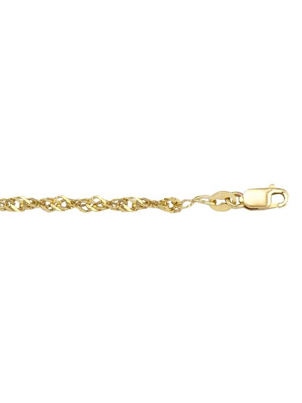 10k, 14k Yellow Gold 2.3 mm Singapore Italian Chain