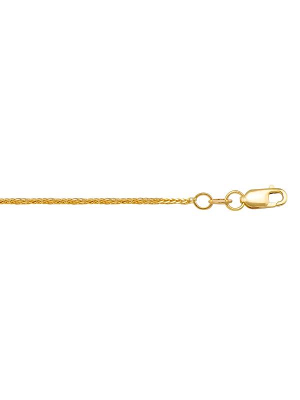 10k, 14k Yellow Gold Square Wheat 0.8 mm Italian Chain