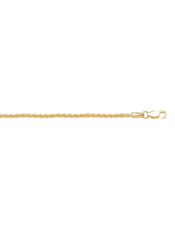 10k, 14k Yellow Gold Round Wheat 1.3 mm Italian Chain