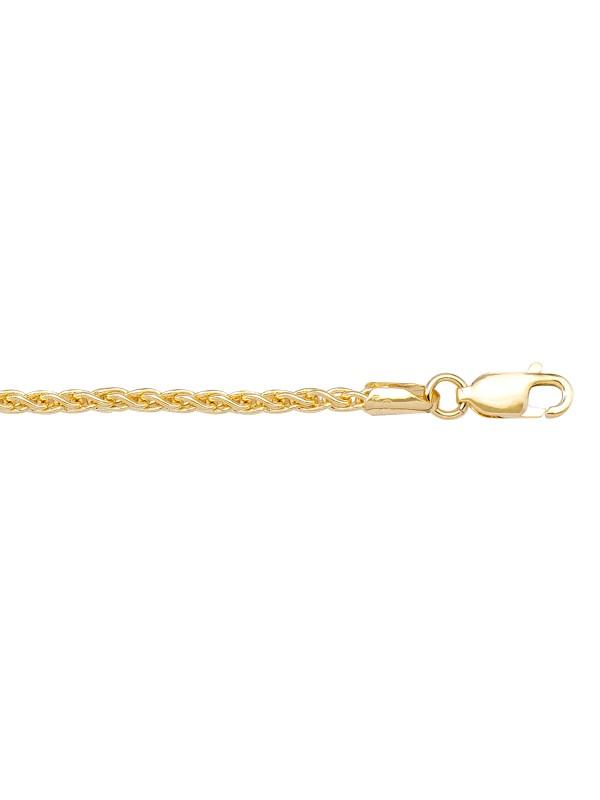 10k, 14k Yellow Gold Round Wheat 2.2 mm Italian Chain