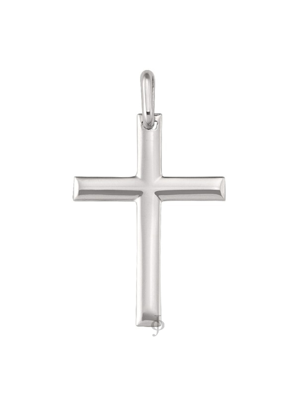 14 Karat White Gold Religious Classic Italian Cross