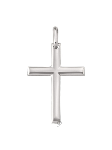 14 Karat White Gold Religious Classic Italian Cross