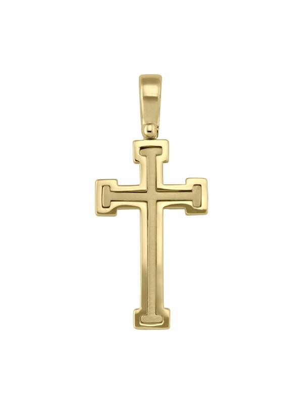 14k Yellow Gold Fancy Religious Italian Cross