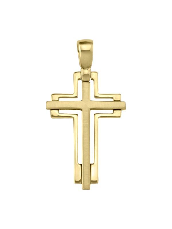 14k Yellow Gold Fancy Religious Italian Cross