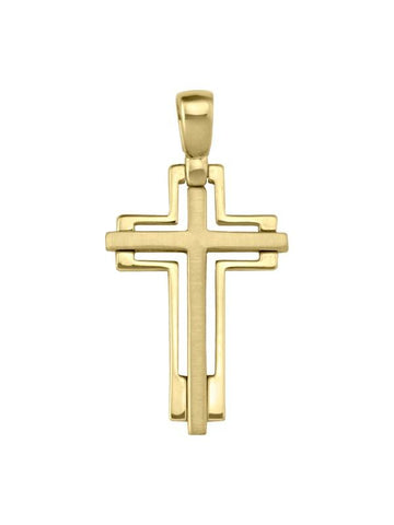 14k Yellow Gold Fancy Religious Italian Cross