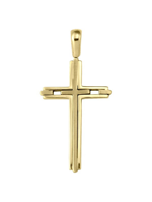 14 Karat Yellow Gold Fancy Religious Italian Cross