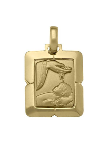 10 Karat Yellow Gold Solid Baptism Medalion