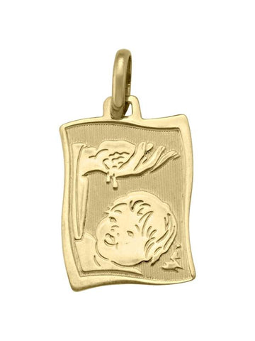 10, 14 Karat Yellow Gold Solid Baptism Medalion