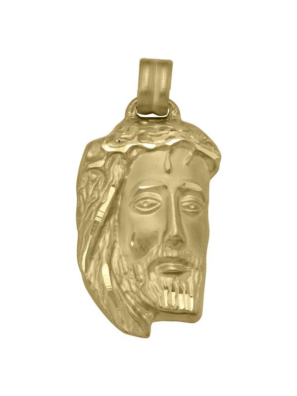 14 Karat Extra Large Yellow Gold Solid Medallion with Jesus