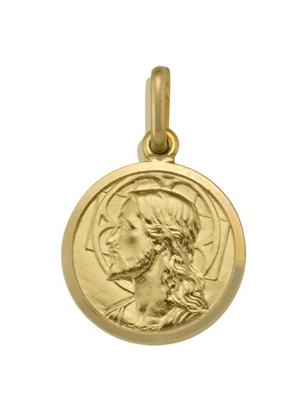 10 Karat Yellow Gold Medium Solid Medallion with Jesus