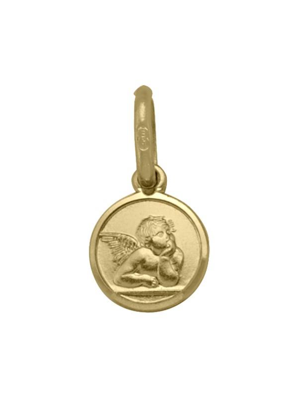 10, 14 Karat Yellow Gold Solid Angel Medallion