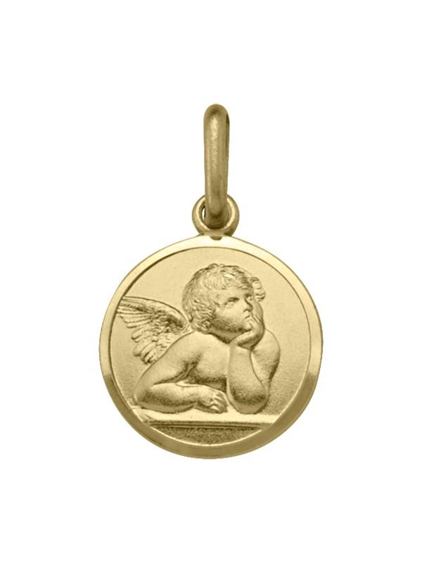 10, 14 Karat Yellow Gold Solid Angel Medallion