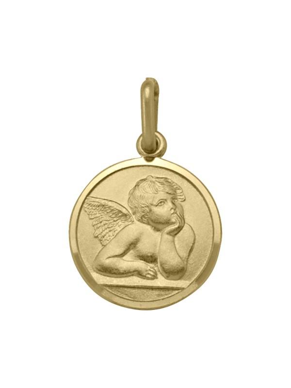 10, 14 Karat Yellow Gold Solid Angel Medallion