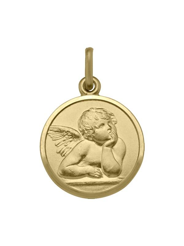 10, 14 Karat Yellow Gold Solid Angel Medallion