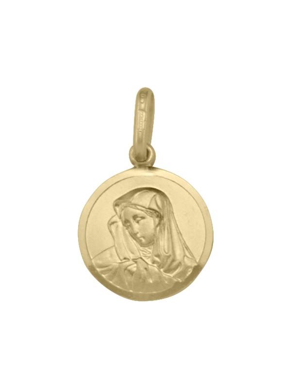 10, 14 Karat Yellow Gold Small Solid Madonna Medalion.