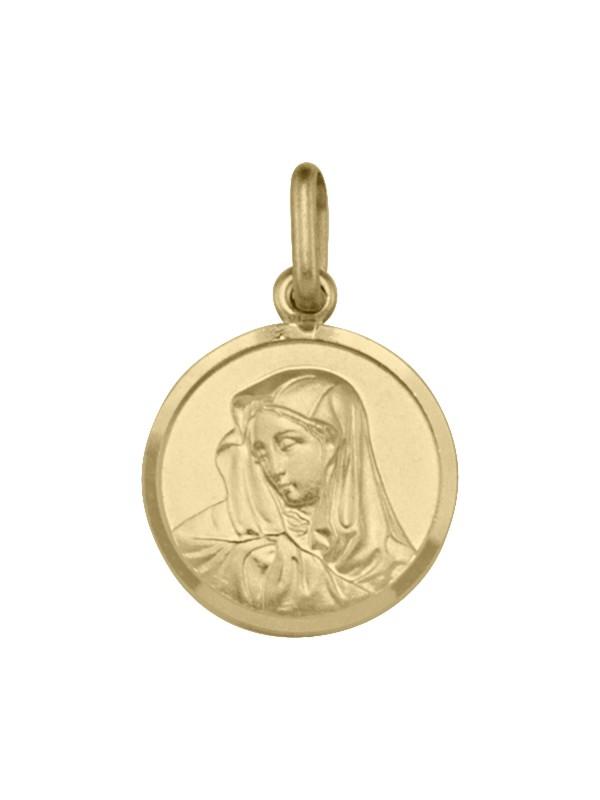 10, 14 Karat Yellow Gold Solid Madonna Medalion.
