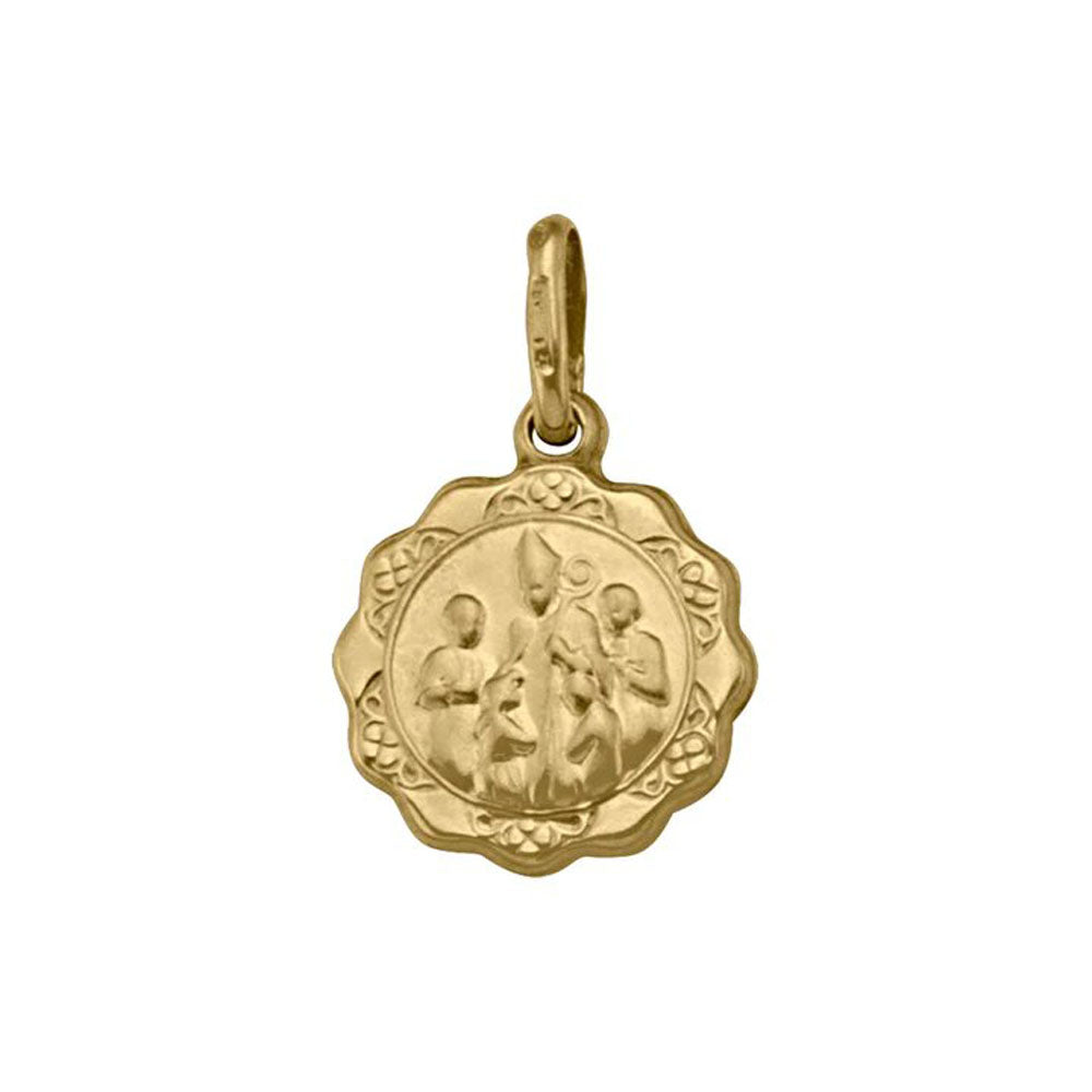 10, 14 Karat Yellow Gold Small Hollow Confirmation Medalion