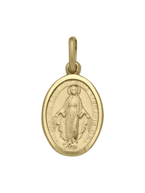 10, 14 Karat Yellow Gold Solid Miraculous Small Medalion