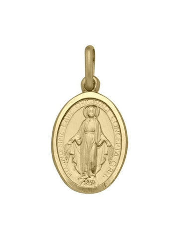 10, 14 Karat Yellow Gold Solid Miraculous Small Medalion