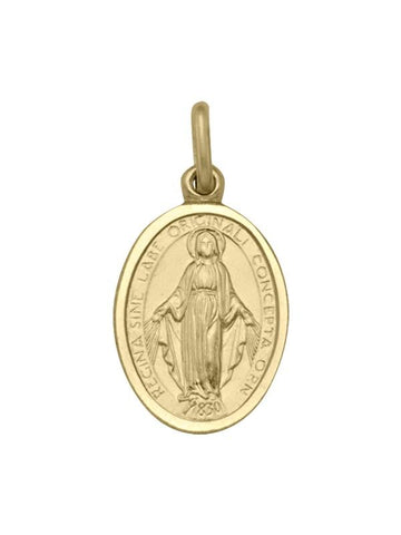 10, 14 Karat Yellow Gold Solid Miraculous Regular Medalion