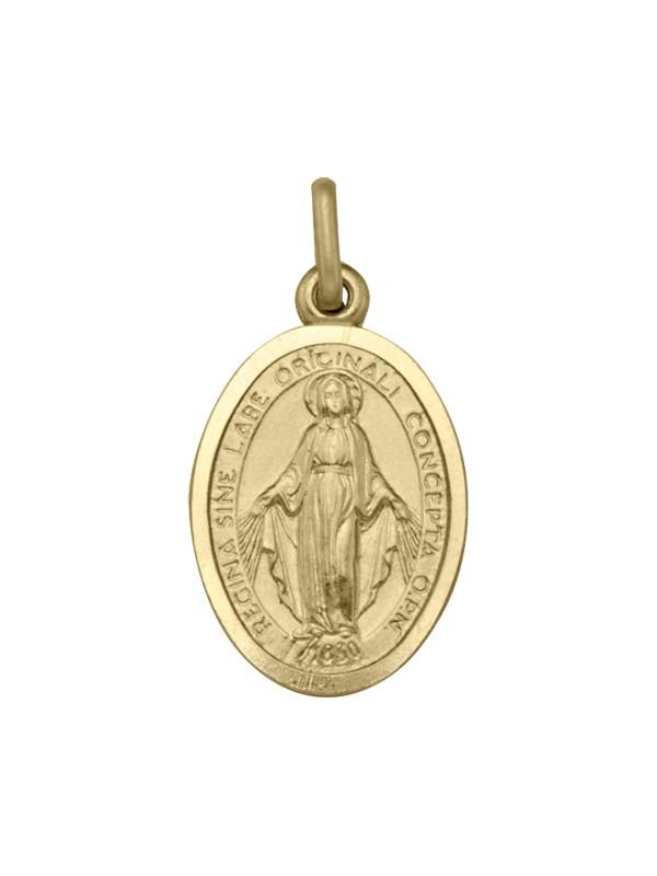 10, 14 Karat Yellow Gold Solid Miraculous Medium Medalion