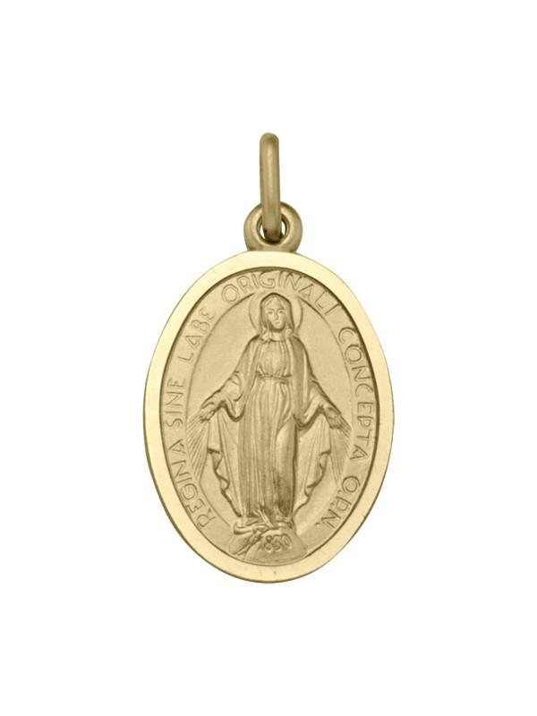 10, 14 Karat Yellow Gold Solid Miraculous Medium Medalion