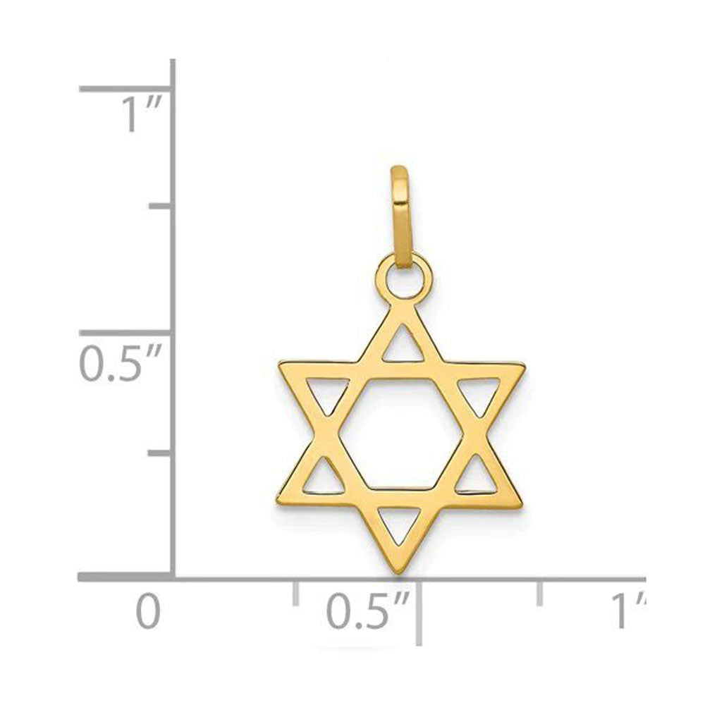 14 Karat Yellow Gold Star Of David Medium Medalion