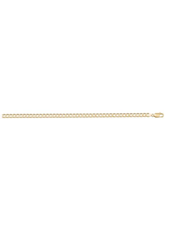 10k, 14k Yellow Gold Solid Open Link Curb 2.4 mm Italian Chain