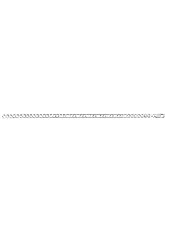 10k, 14k White Gold Open Link Curb 2.4 mm Italian Bracelet