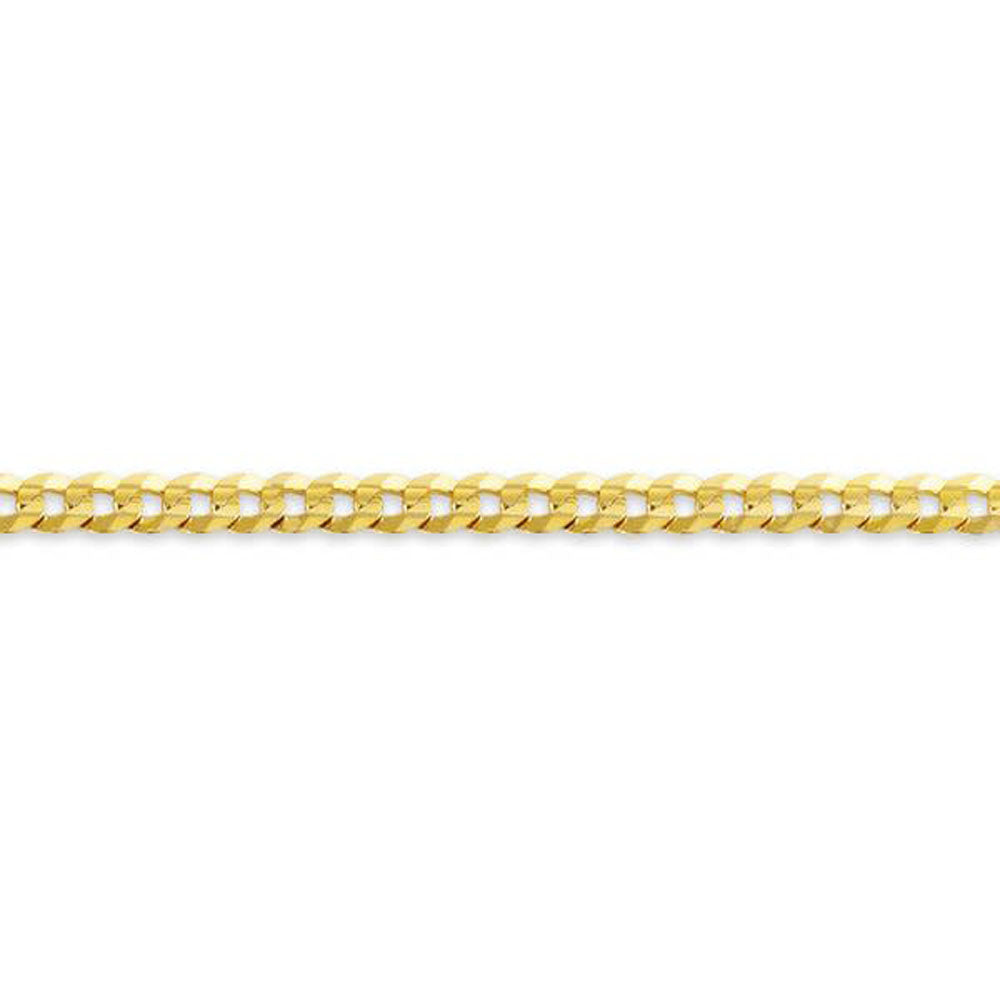 10, 14 Karat Yellow Gold Open Link Curb 3.0 mm Italian Bracelet