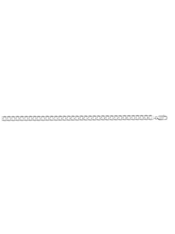 10k, 14k White Gold Solid Open Link Curb 3.0 mm Italian Chain