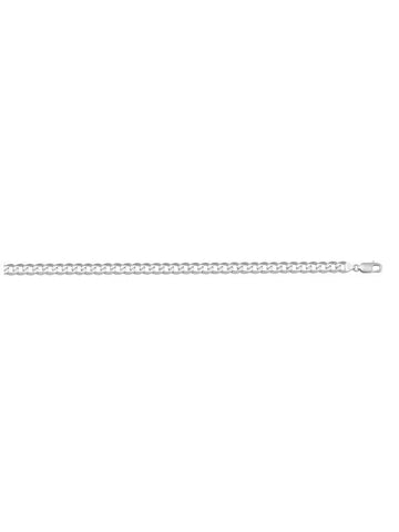 10, 14 Karat White Gold Open Link Curb 3.0 mm Italian Bracelet