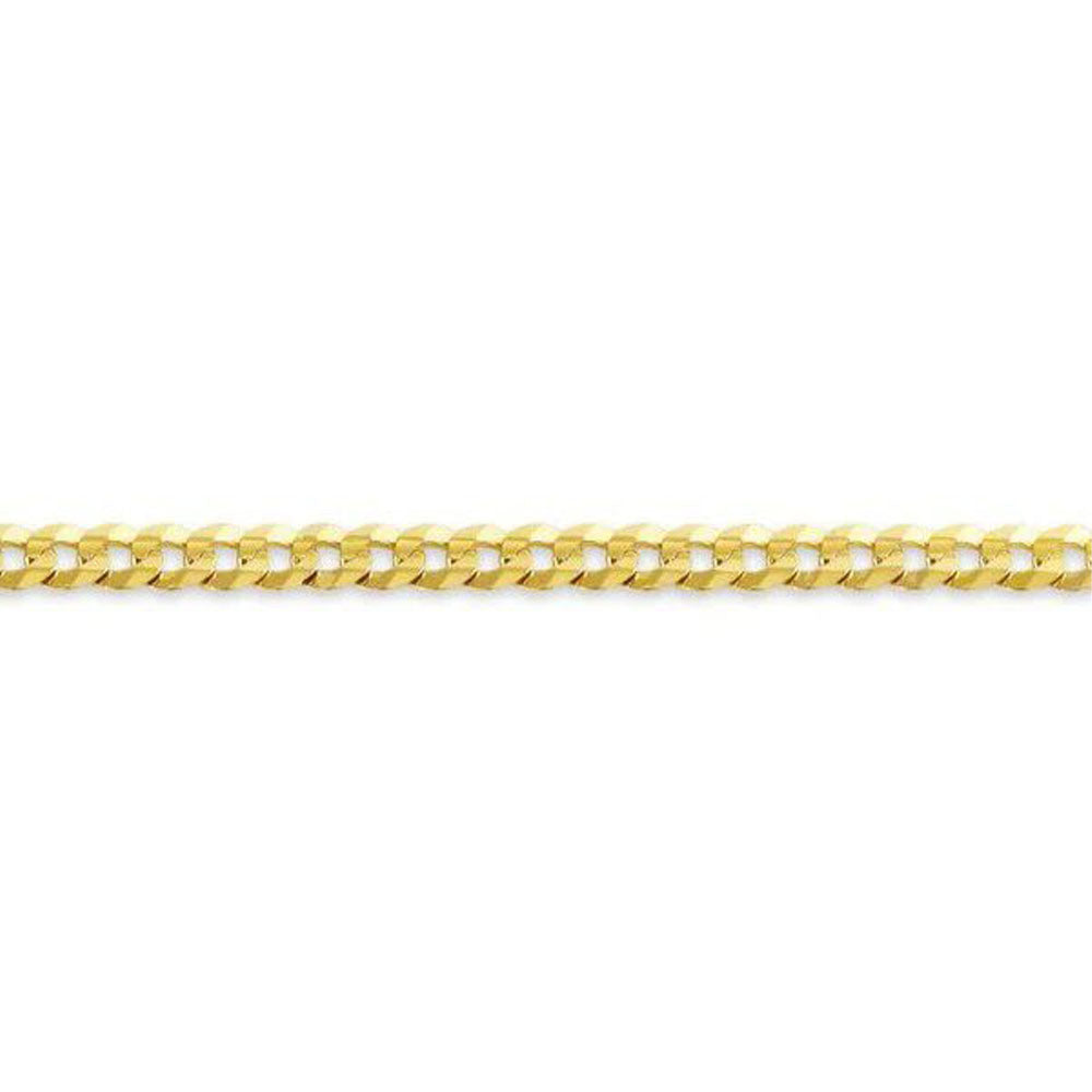 10, 14 Karat Yellow Gold Open Link Curb 3.7 mm Italian Bracelet