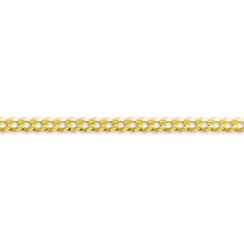 10, 14 Karat Yellow Gold Open Link Curb 3.7 mm Italian Bracelet