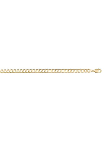 10k, 14k Yellow Gold Solid Open Link Curb 3.7 mm Italian Chain