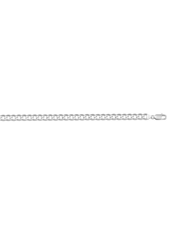 10k, 14k White Gold Solid Open Link Curb 3.7 mm Italian Chain