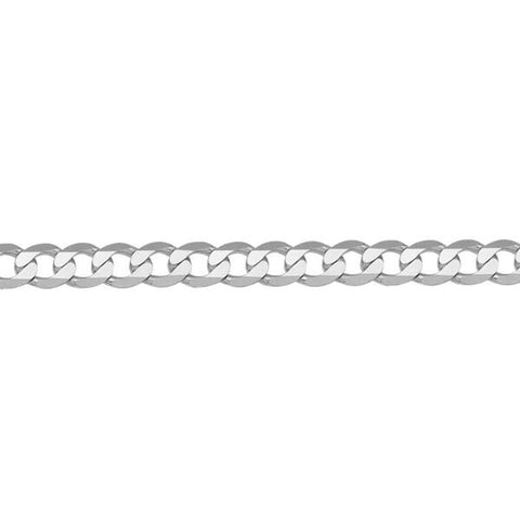 10, 14 Karat White Gold Open Link Curb 4.5 mm Italian Bracelet