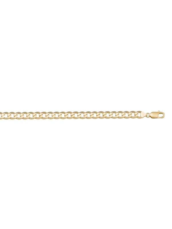 10, 14 Karat Yellow Gold Open Link Curb 4.5 mm Italian Bracelet