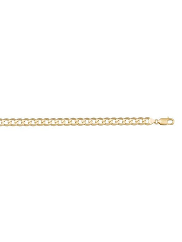 10, 14 Karat Yellow Gold Open Link Curb 4.5 mm Italian Bracelet