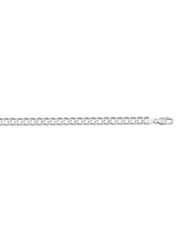 10, 14 Karat White Gold Open Link Curb 4.5 mm Italian Bracelet