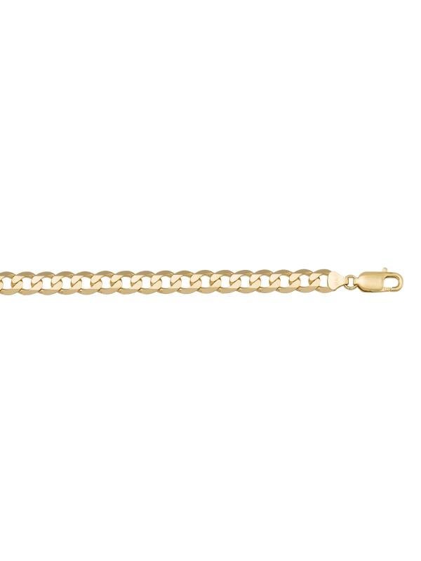 10k, 14k Yellow Gold Solid Open Link Solid Curb 5.8 mm Italian Bracelet