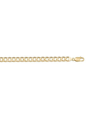 10k, 14k Yellow Gold Solid Open Link Solid Curb 5.8 mm Italian Bracelet