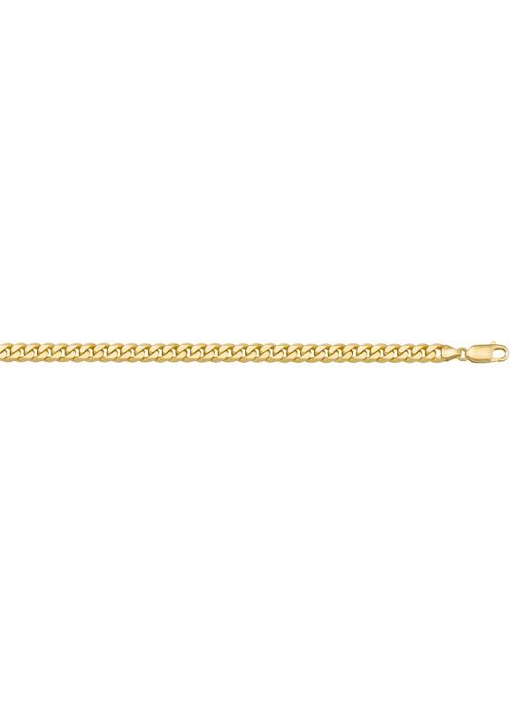 10k, 14k Yellow Gold Solid Flat Beveled Link Curb 3.3 mm Italian Chain