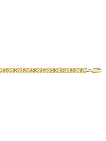 10k, 14k Yellow Gold Solid Flat Beveled Link Curb 4.0 mm Italian Chain