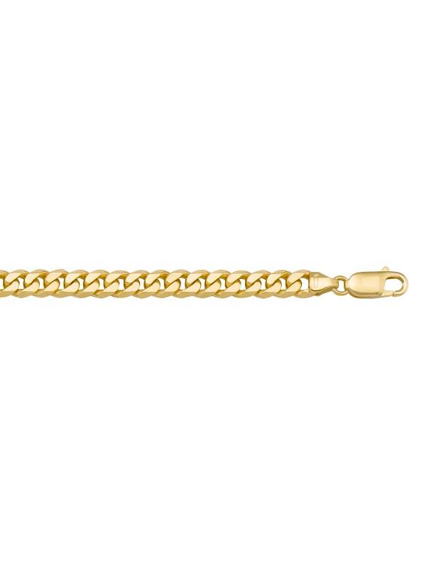 10k, 14k Yellow Gold Solid Flat Beveled Link Curb 6.0 mm Italian Chain